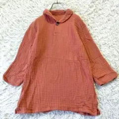 美品 パラスパレス ハーフネック ショールカラー 木ボタン プルオーバー シャツのサムネイル