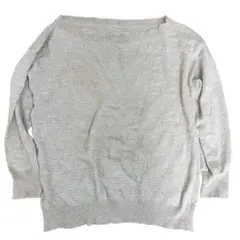 美品✨シーイン オフショルダー ニット セーター 長袖 ベージュ 無地 シンプル