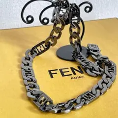 7580 FENDI フェンディ FFチェーンネックレス チョーカー ブラック