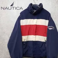 90s ノーティカ 刺繍 ナイロンジャケット マルチネイビー L 古着