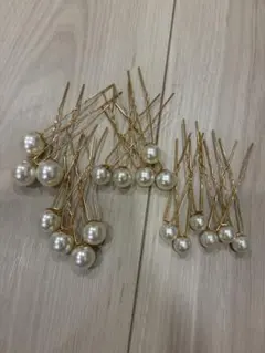 パール ヘアピン Uピン ゴールド 髪飾り セットのサムネイル