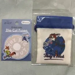 ズートピア　ジュディ & ニック 巾着とふせん