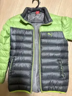 PUMA ダウンコート グレー/グリーン