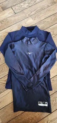 Mizuno他 野球用アンダーシャツ2枚セット　ネイビー 長袖 150