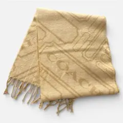 COACH マフラー ストール ベージュ ロゴ バイカラー カシミヤ ギフト a