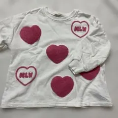 バースデイ トレーナー 110cm 起毛 ハート柄