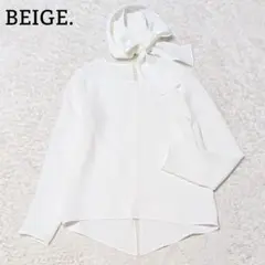美品◎BEIGE. 2wayボウタイブラウス カットソー 洗える M ホワイトのサムネイル