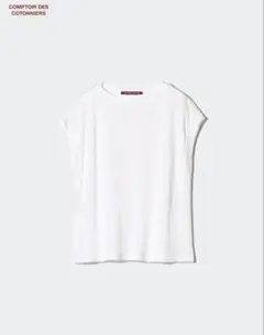 UNIQLOユニクロリネンフレンチスリーブリラックスフィットホワイトMサイズ