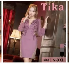 tika ビジュー付きドレス