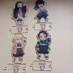 鬼滅の刃　繋がるアクリルスタンド　４点　炭治郎　禰豆子　善逸　伊之助