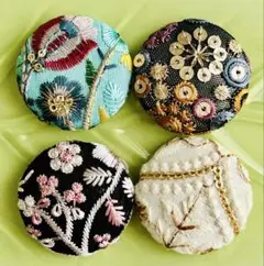 インド刺繍　ハンドメイドブローチorヘアゴム★38ミリ