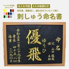 命名、お祝い、額つきオーダーメイド【送料無料】