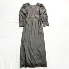 グリーンレーベルリラクシング ジャガードワンピース グレー 上品 きれいめ