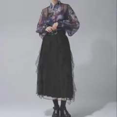 HARE アートフラワーシアーシャツ パープルのサムネイル