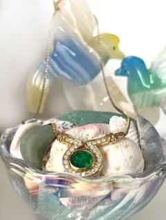 ビンテージディオール　カラーストーン　ジルコニアネックレス