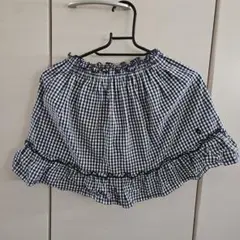 フリル付きチェック柄スカート 120　裏地付　ファミリア