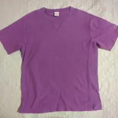 チャンピオン　リバースウィーブ　Tシャツ　XL　紫　フェード　綿　半袖　目なし