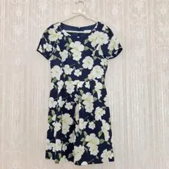 LODISPOTTO 大花柄ワンピース ネイビー M