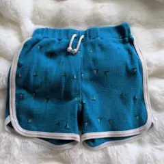 120サイズ 青 チェック柄 ハーフパンツ