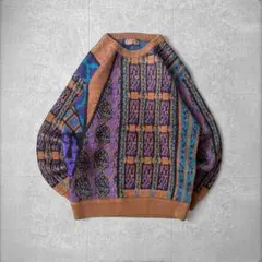 90s vintage ニット・セーター 幾何学柄 個性的 アメカジ c-boy