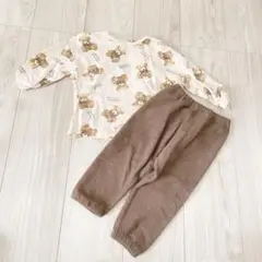 しまむらクマ柄トップス UNIQLO フリースパンツセット 90cm