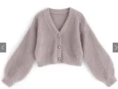 GRL パールボタンシャギーニットカーディガン