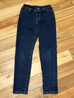 GU ジーユー　キッズ　子供服　デニムパンツ　ウエスト調節可能　裏毛　130cm