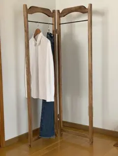 洋書スタイル】木とアイアンのアンティークハンガーラック 洋書