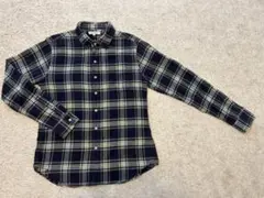 GLOBAL WORK　グローバルワーク　長袖　チェックシャツ　ネイビー　M