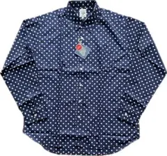 ドット柄　レギュラーカラーシャツ　長袖　日本製