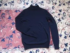 美品★無印良品*洗えるハイネックセーター♪M♪濃紺