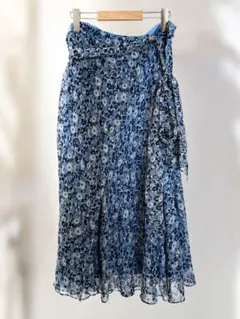 POLOラルフローレン シルク100 花柄ラップスカート