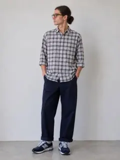 定価30800円 マーガレットハウエル 麻100% ラージチェックリネンシャツ