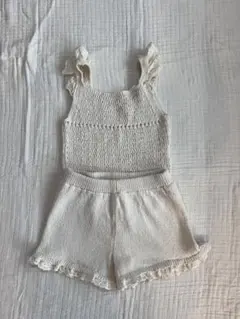 【新品未使用】ZARAキッズ　サマーニットトップス　ボトムス　ホワイト 98