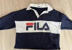FILA ロゴ入りトレーナー ネイビー/ホワイト