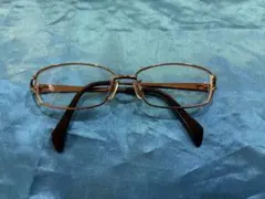 メタルフレーム長方形メガネ シルバー ブラック