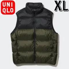 ユニクロ/UNIQLO メンズ　ウルトラライト ダウンベスト　カーキ　XL