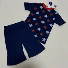 新品 キッズ 星柄 半袖 半ズボン パジャマ ネイビー 110cm