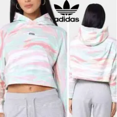 adidas originalsマーブルクロップドフーディ