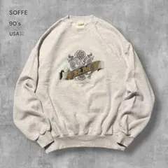 3657古着USA製90s SOFFEスウェットU.S.ARMY霜降りグレーXL