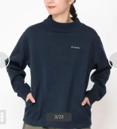 コロンビア　裏起毛　プルオーバー　セーターライクトレーナー　ネイビー　S