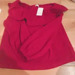 Bye Bye ワインレッド レッド フリル トップスのサムネイル