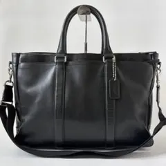 COACH コーチ レキシントン 2way ビジネスバッグ シグネチャー 黒