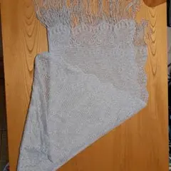 シルバーレースストール フリンジ付き