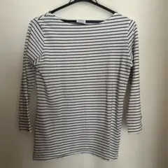 Champion ストライプ 七分袖 Tシャツ