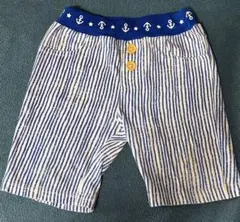 ストライプ柄パンツ (青と白)