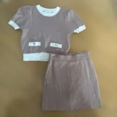 美品☆rady レディ　バイカラーニット　セットアップ　インナーパンツ付