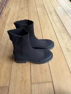 emmi 黒 ニットブーツ 厚底