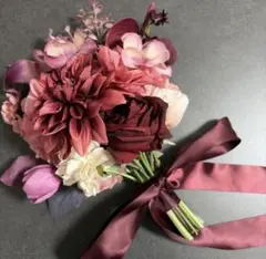 アーティフィシャルフラワー　結婚式　ピンク　前撮り　造花　クラッチブーケ