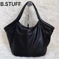 【美品】B.STUFF トートバッグ 巾着 ブラック レザー 肩掛け ハンドのサムネイル